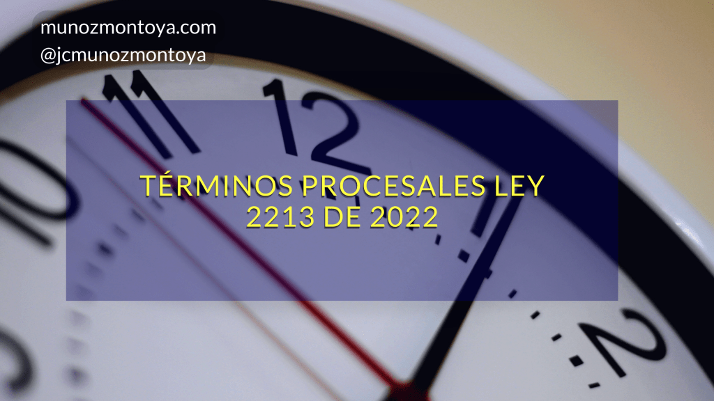 ¿Cuáles son los términos procesales de la ley 2213 de&nbsp;2022?